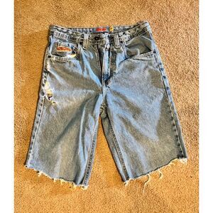 Vintage Y2K Empyre Relax Skateboarding Shorts Blue Denim Mens Size 28